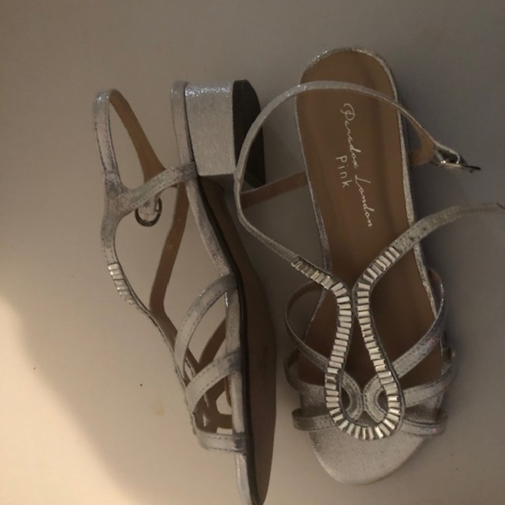 Size 5 Silver and Crystal Sandals